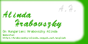alinda hrabovszky business card
